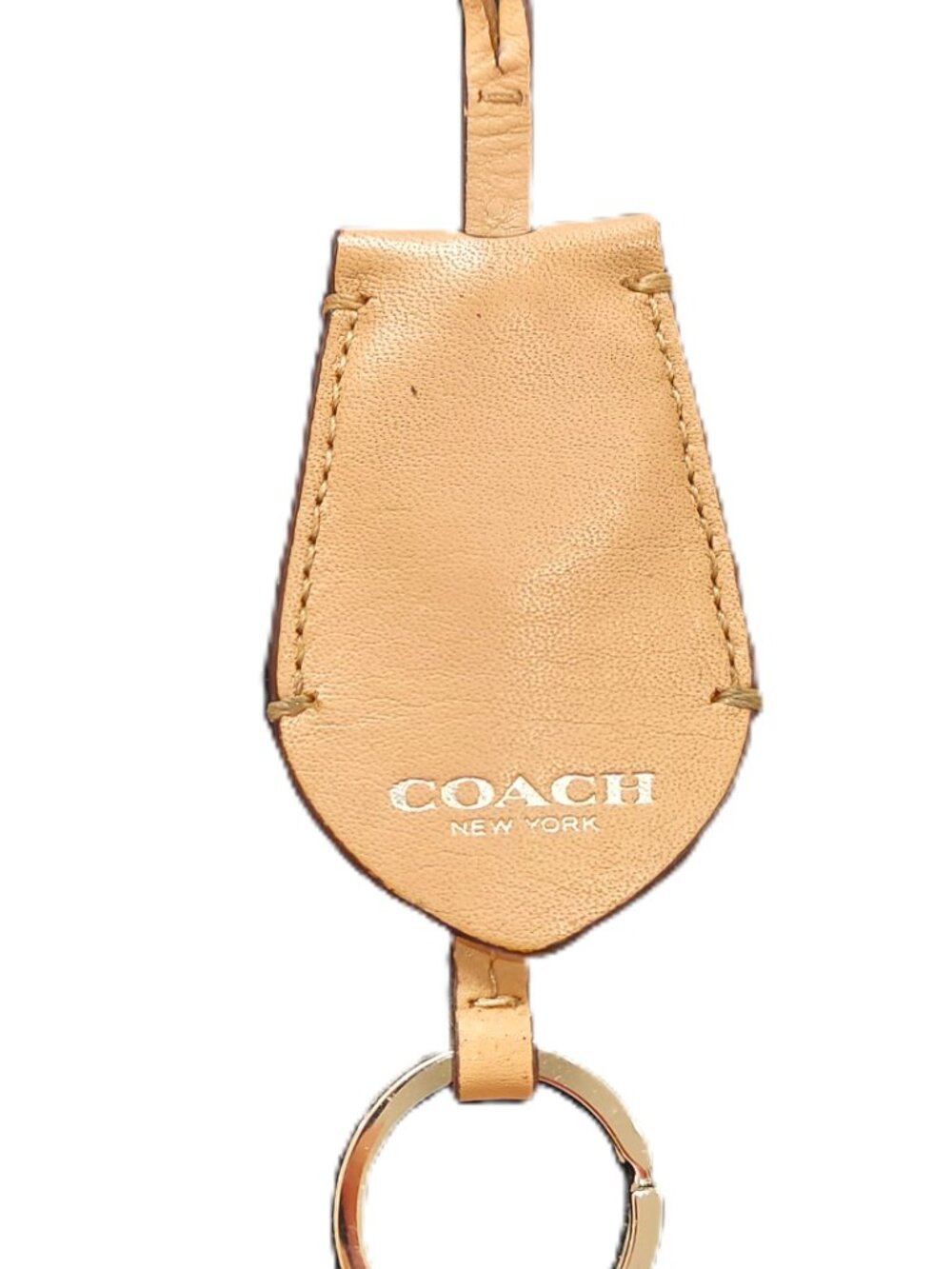 COACH Leather Bag Charm, Keychain (keychain loop can be hidden)